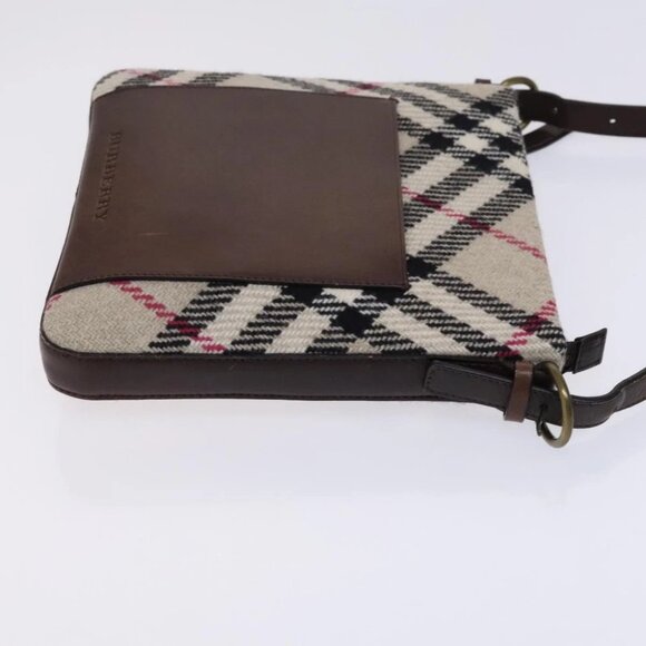 BURBERRY Nova Check Shoulder Bag Wool Beige - Picture 5 of 15